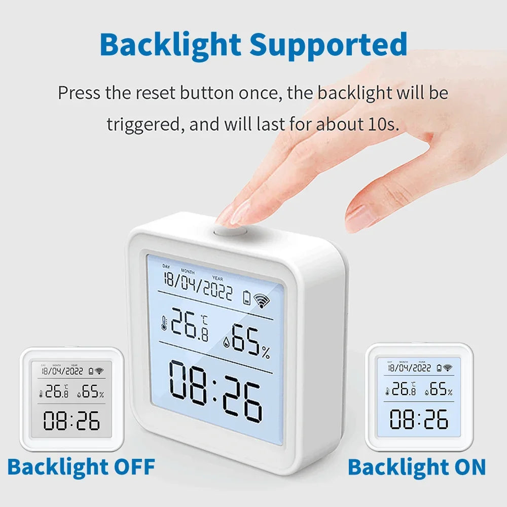 WiFi Temperatuur- & Vochtigheidssensor – Slimme Thermometer met App | Werkt met Alexa & Google Assistant