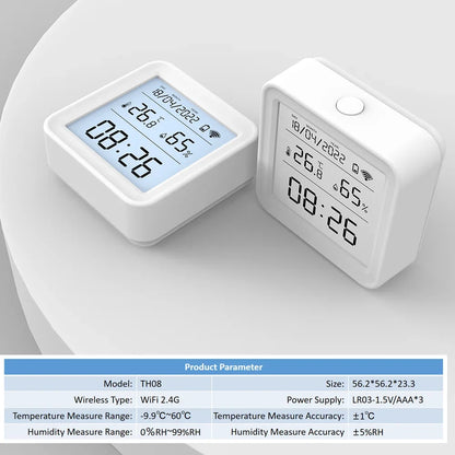 WiFi Temperatuur- & Vochtigheidssensor – Slimme Thermometer met App | Werkt met Alexa & Google Assistant