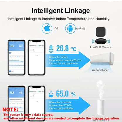 WiFi Temperatuur- & Vochtigheidssensor – Slimme Thermometer met App | Werkt met Alexa & Google Assistant